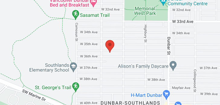 map of 3959 W 36TH AVENUE
